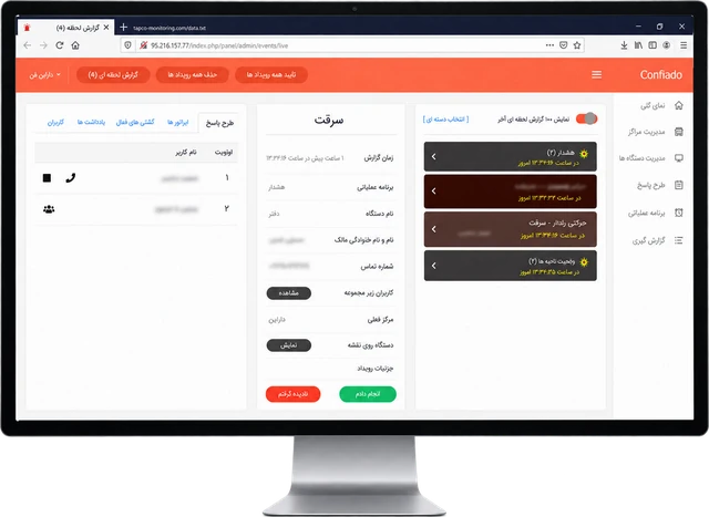 رابط کاربری CWard روی لپتاپ