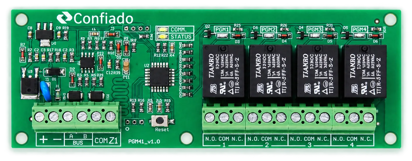 برد واقعی ماژول توسعه خروجی PGM41 Plus کانفیادو با چهار رله